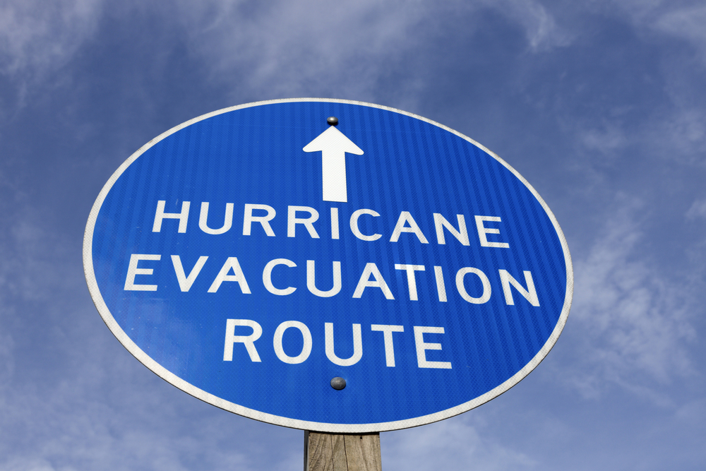 sign says hurricane evacuation route