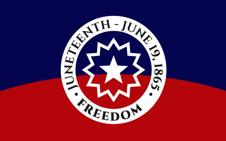 Juneteenth logo with the text, June 19, 1865, Freedom.