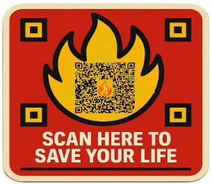 Scan here to save your life QR Code.